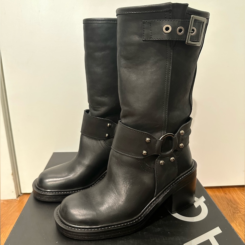 AQUA Women’s Buckled Block Heel Moto Boots - Bloomingdale’s Exclusive
